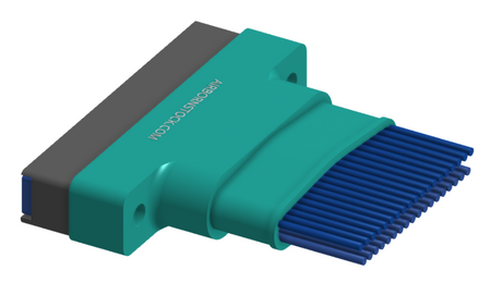 NM-262-037-261-THAA - Nano-miniature D-shaped I/O connector, 2 rows of 37 contacts, and threaded holes for attachment hardware. (Receptacle)