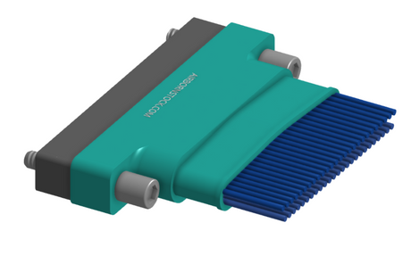 NM-262-051-261-JCAA - Nano-miniature D-shaped I/O connector, 2 rows of 51 contacts, and turning jackscrew attachment hardware.