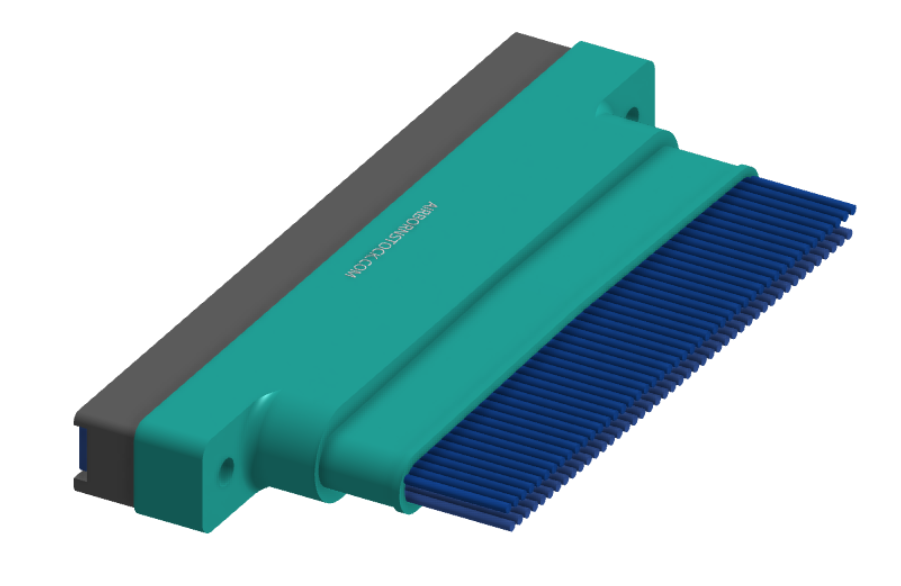 NM-264-091-261-THAA - Nano-miniature D-shaped I/O connector, 2 rows of 91 contacts, and threaded holes for attachment hardware. (Receptacle)