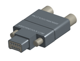 NMCS-2S5-009-PJRT - Nano-D Connector Saver, 9 contacts, titanium body material, and plug with turning jackscrew attachment hardware and receptacle with threaded holes.
