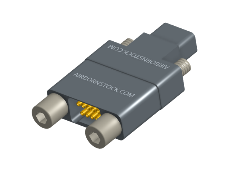 NMCS-2S5-009-PJRT - Nano-D Connector Saver, 9 contacts, titanium body material, and plug with turning jackscrew attachment hardware and receptacle with threaded holes.