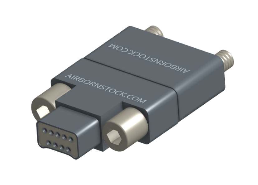 NMCS-2S5-009-PTRJ - Nano-D Connector Saver, 9 contacts, titanium body material, and plug with threaded holes and receptacle with turning jackscrew hardware.