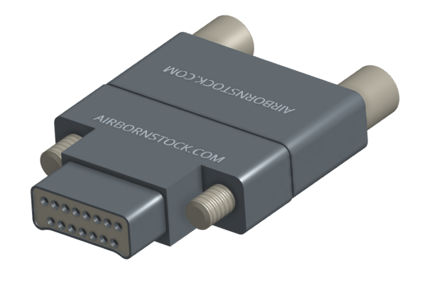 NMCS-2S5-015-PJRT - Nano-D Connector Saver, 15 contacts, titanium body material, and plug with turning jackscrew attachment hardware and receptacle with threaded holes.
