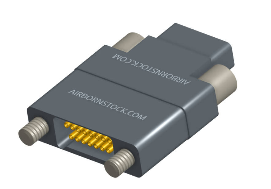 NMCS-2S5-015-PTRJ - Nano-D Connector Saver, 15 contacts, titanium body material, and plug with threaded holes and receptacle with turning jackscrew hardware.