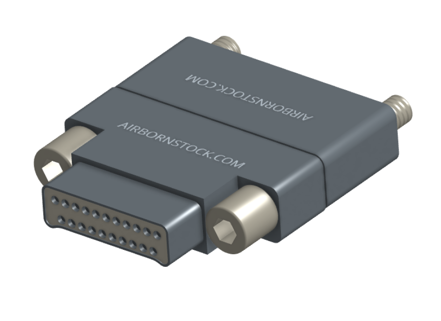 NMCS-2S5-021-PTRJ - Nano-D Connector Saver, 21 contacts, titanium body material, and plug with threaded holes and receptacle with turning jackscrew hardware.