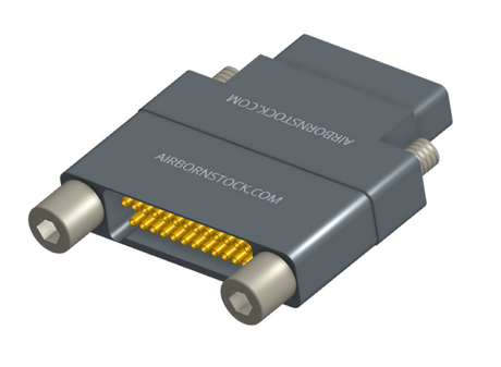 NMCS-2S5-025-PJRT - Nano-D Connector Saver, 25 contacts, titanium body material, and plug with turning jackscrew attachment hardware and receptacle with threaded holes.
