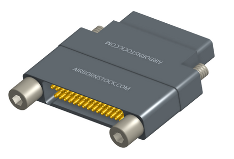 NMCS-2S5-031-PJRT - Nano-D Connector Saver, 31 contacts, titanium body material, and plug with turning jackscrew attachment hardware and receptacle with threaded holes.