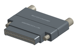 NMCS-2S5-037-PJRT - Nano-D Connector Saver, 37 contacts, titanium body material, and plug with turning jackscrew attachment hardware and receptacle with threaded holes.