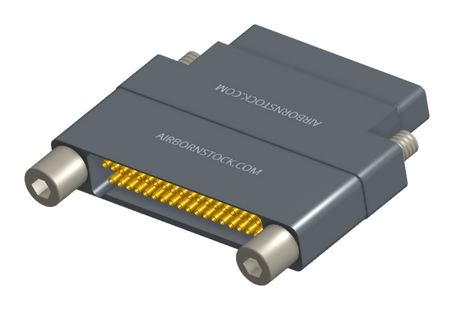 NMCS-2S5-037-PJRT - Nano-D Connector Saver, 37 contacts, titanium body material, and plug with turning jackscrew attachment hardware and receptacle with threaded holes.