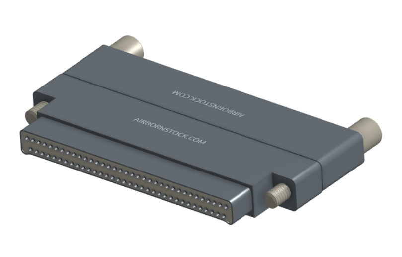 NMCS-2S5-069-PJRT - Nano-D Connector Saver, 69 contacts, titanium body material, and plug with turning jackscrew attachment hardware and receptacle with threaded holes.