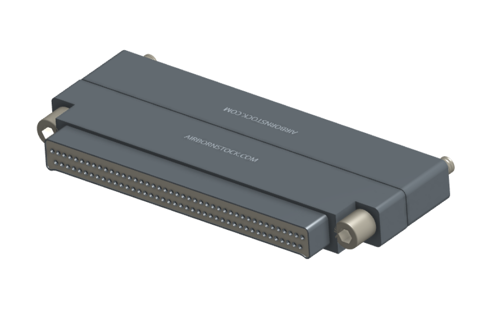 NMCS-2S5-085-PTRJ - Nano-D Connector Saver, 85 contacts, titanium body material, and plug with threaded holes and receptacle with turning jackscrew hardware.