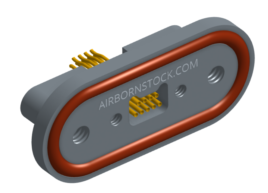 NMRP-224-009-225-TH00-EMI - Nano-miniature D-shaped rear panel mount straddle surface board mount flex connector with EMI o-ring in lieu of fluorosilicone o-ring, 2 rows with 36617 contacts, and threaded holes for attachment hardware. (Receptacle)