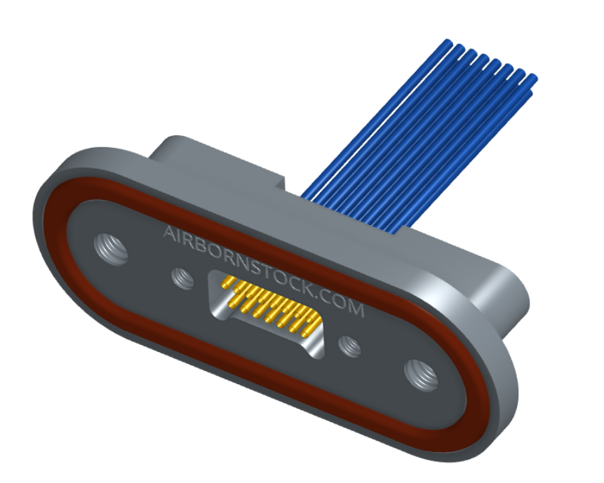 NMRP-224-015-261-THAA - Nano-miniature D-shaped rear panel mount I/O connector with fluorosilicone o-ring, 2 rows with 36617 contacts, and threaded holes for attachment hardware. (Receptacle)
