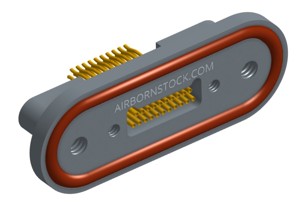 NMRP-224-021-225-TH00-EMI - Nano-miniature D-shaped rear panel mount straddle surface board mount flex connector with EMI o-ring in lieu of fluorosilicone o-ring, 2 rows with 36617 contacts, and threaded holes for attachment hardware. (Receptacle)