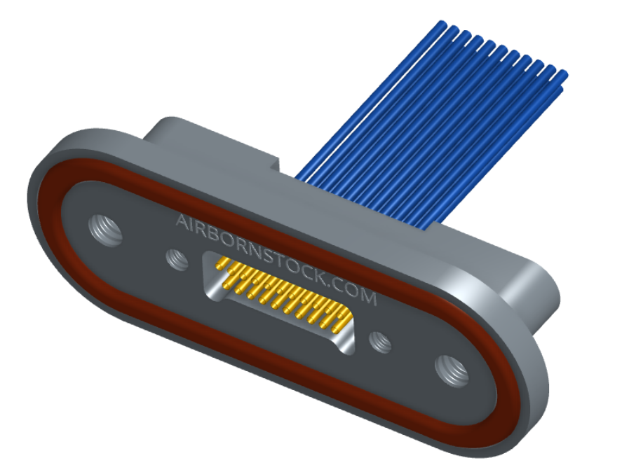 NMRP-224-021-261-THAA - Nano-miniature D-shaped rear panel mount I/O connector with fluorosilicone o-ring, 2 rows with 36617 contacts, and threaded holes for attachment hardware. (Receptacle)