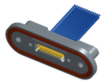 NMRP-224-025-261-THAA - Nano-miniature D-shaped rear panel mount I/O connector with fluorosilicone o-ring, 2 rows with 36617 contacts, and threaded holes for attachment hardware. (Receptacle)