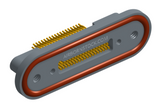 NMRP-224-037-228-TH00-EMI - Nano-miniature D-shaped rear panel mount straddle surface board mount flex connector with EMI o-ring in lieu of fluorosilicone o-ring, 2 rows with 36617 contacts, and threaded holes for attachment hardware. (Receptacle)