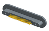 NMRP-224-065-225-TH00-EMI - Nano-miniature D-shaped rear panel mount straddle surface board mount flex connector with EMI o-ring in lieu of fluorosilicone o-ring, 2 rows with 36617 contacts, and threaded holes for attachment hardware. (Receptacle)