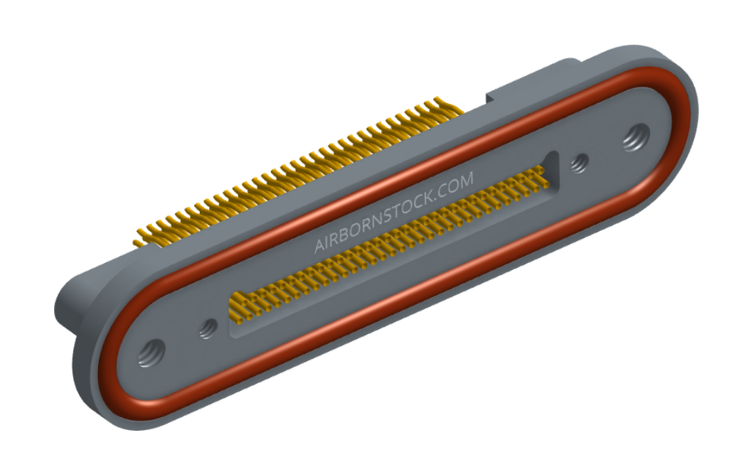 NMRP-224-065-225-TH00-EMI - Nano-miniature D-shaped rear panel mount straddle surface board mount flex connector with EMI o-ring in lieu of fluorosilicone o-ring, 2 rows with 36617 contacts, and threaded holes for attachment hardware. (Receptacle)