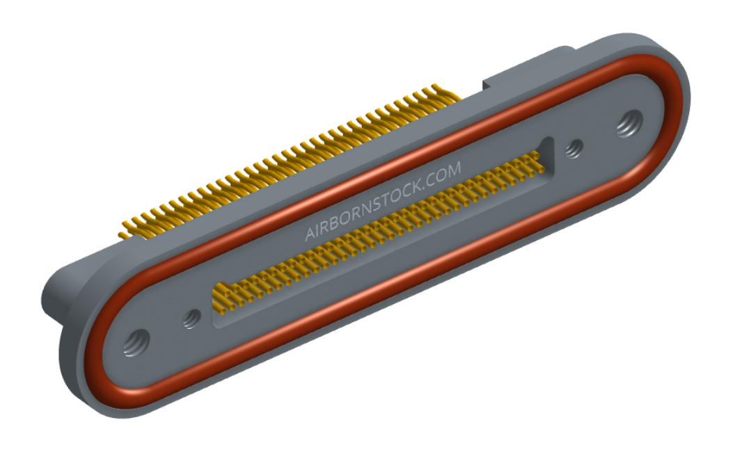 NMRP-224-069-225-TH00-EMI - Nano-miniature D-shaped rear panel mount straddle surface board mount flex connector with EMI o-ring in lieu of fluorosilicone o-ring, 2 rows with 36617 contacts, and threaded holes for attachment hardware. (Receptacle)