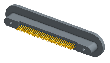 NMRP-224-085-225-TH00 - Nano-miniature D-shaped rear panel mount straddle surface board mount flex connector with fluorosilicone o-ring, 2 rows with 36617 contacts, and threaded holes for attachment hardware. (Receptacle)