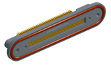 NMRP-224-085-225-TH00-EMI - Nano-miniature D-shaped rear panel mount straddle surface board mount flex connector with EMI o-ring in lieu of fluorosilicone o-ring, 2 rows with 36617 contacts, and threaded holes for attachment hardware. (Receptacle)