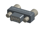 NMSH-215-009-128-JC00 - Nano-D Shorting Connector, 9 contacts, titanium body material, and turning jackscrew attachment hardware (Plug).