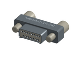 NMSH-215-015-125-JC00 - Nano-D Shorting Connector, 15 contacts, titanium body material, and turning jackscrew attachment hardware (Plug).