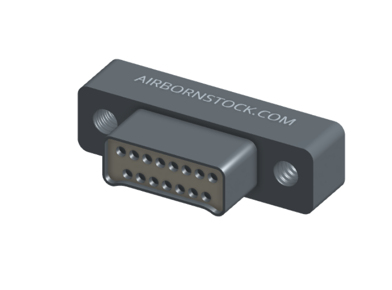 NMSH-215-015-128-TH00 - Nano-D Shorting Connector, 15 contacts, titanium body material, and threaded holes for attachment hardware. (Plug)