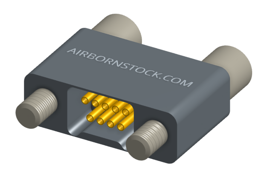 NMSH-2L5-009-228-JC00 - Nano-D Shorting Connector, 9 contacts, titanium body material, and turning jackscrew attachment hardware (Receptacle).