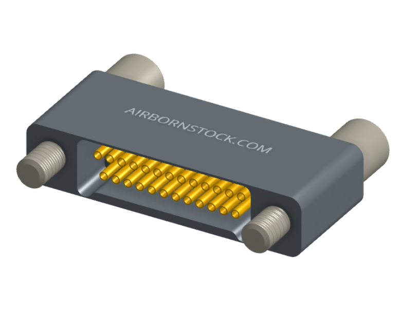 NMSH-2L5-025-225-JC00 - Nano-D Shorting Connector, 25 contacts, titanium body material, and turning jackscrew attachment hardware (Receptacle).