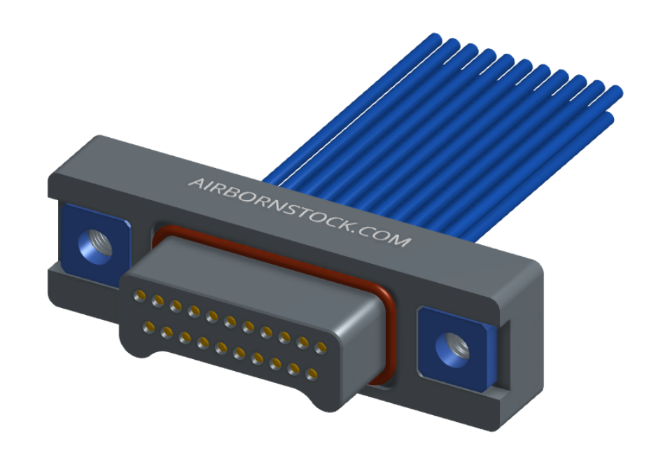 NMSP-213-021-161-JCAA - Splashproof Nano-miniature D-shaped I/O connector, 2 rows with 21 contacts, and turning jackscrew attachment hardware. (Plug)