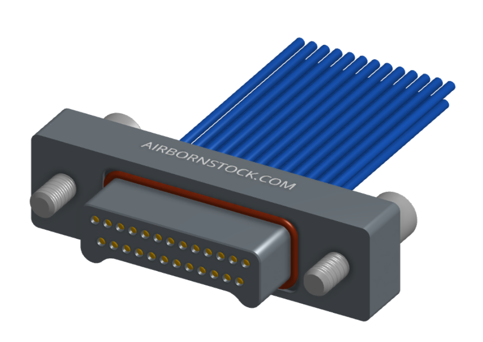 NMSP-214-025-161-JCAA - Splashproof Nano-miniature D-shaped I/O connector, 2 rows with 25 contacts, and turning jackscrew attachment hardware. (Plug)