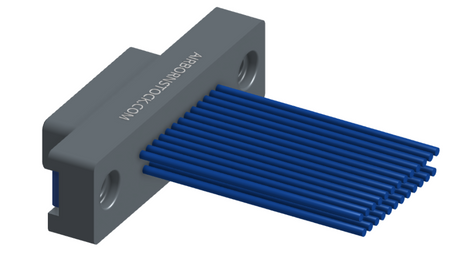 NMSP-215-025-161-THAA - Splashproof Nano-miniature D-shaped I/O connector, 2 rows with 25 contacts, and threaded holes for attachment hardware. (Plug)