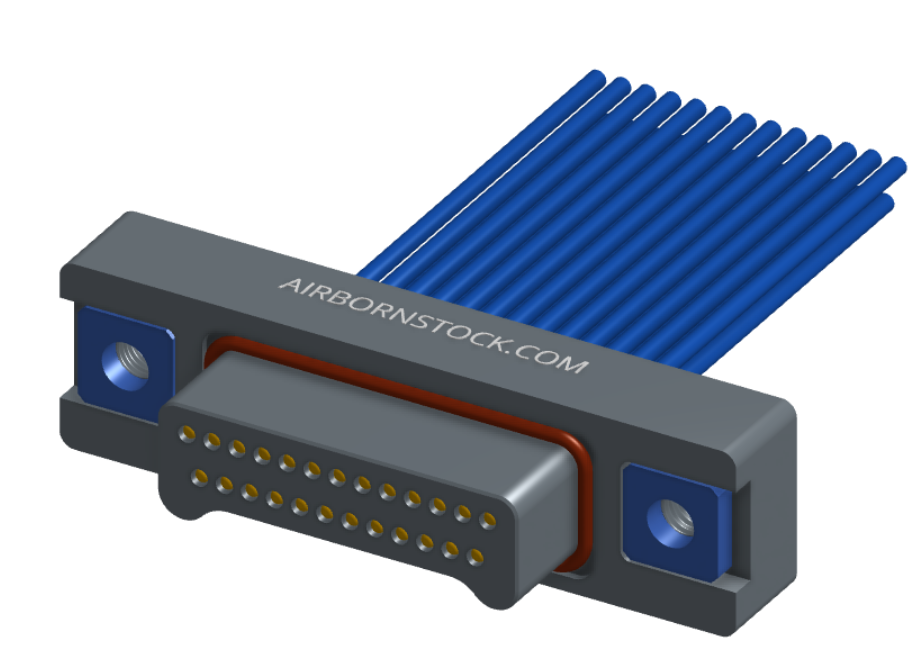 NMSP-214-025-161-THAA - Splashproof Nano-miniature D-shaped I/O connector, 2 rows with 25 contacts, and threaded holes for attachment hardware. (Plug)