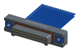 NMSP-213-037-161-JCAA - Splashproof Nano-miniature D-shaped I/O connector, 2 rows with 37 contacts, and turning jackscrew attachment hardware. (Plug)
