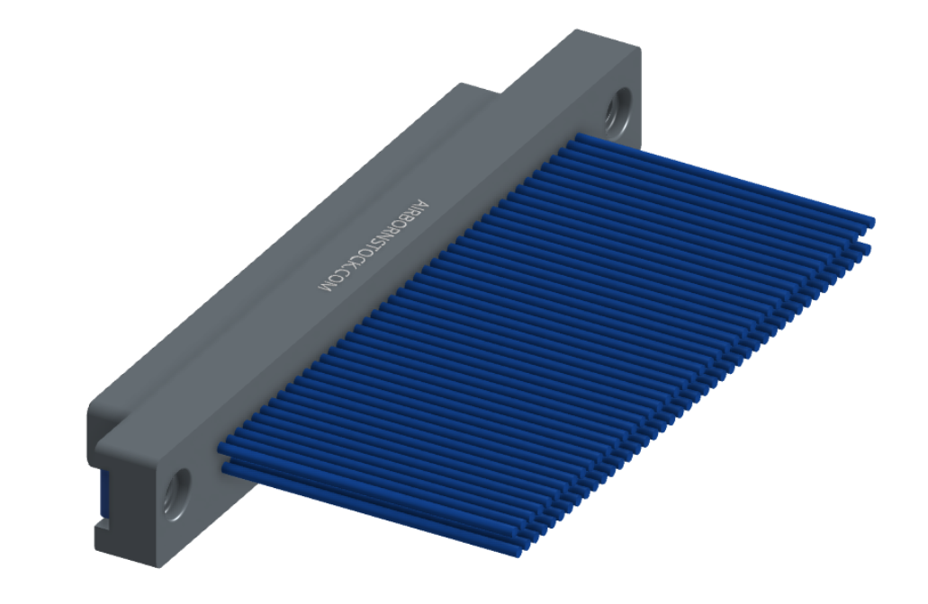NMSP-215-085-161-THAA - Splashproof Nano-miniature D-shaped I/O connector, 2 rows with 85 contacts, and threaded holes for attachment hardware. (Plug)