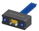 NMSP-225-009-261-THAA - Splashproof Nano-miniature D-shaped I/O connector, 2 rows with 9 contacts, and threaded holes for attachment hardware. (Receptacle)