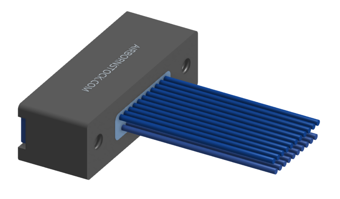 NMSP-225-021-261-THAA - Splashproof Nano-miniature D-shaped I/O connector, 2 rows with 21 contacts, and threaded holes for attachment hardware. (Receptacle)