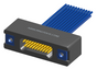 NMSP-223-021-261-THAA - Splashproof Nano-miniature D-shaped I/O connector, 2 rows with 21 contacts, and threaded holes for attachment hardware. (Receptacle)