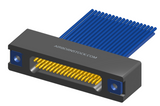 NMSP-225-037-261-THAA - Splashproof Nano-miniature D-shaped I/O connector, 2 rows with 37 contacts, and threaded holes for attachment hardware. (Receptacle)