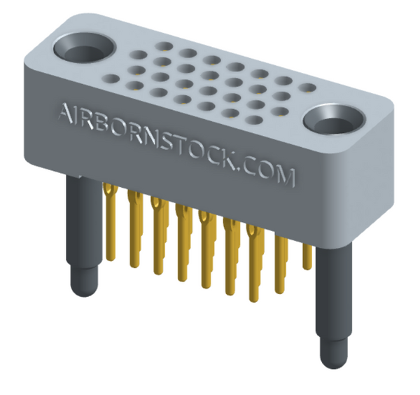 RC422-028-201-3900 - Full profile board-to-board stackable connector, 4 rows and 7 columns (28 total contacts), and guide hardware.