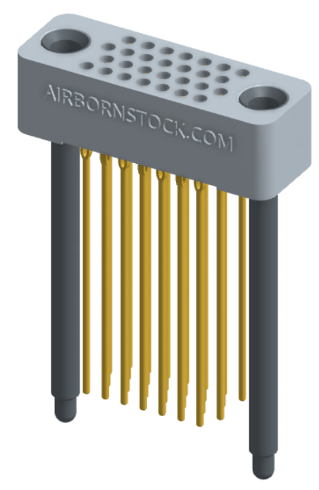 RC422-028-281-4700 - Full profile board-to-board stackable connector, 4 rows and 7 columns (28 total contacts), and guide hardware.