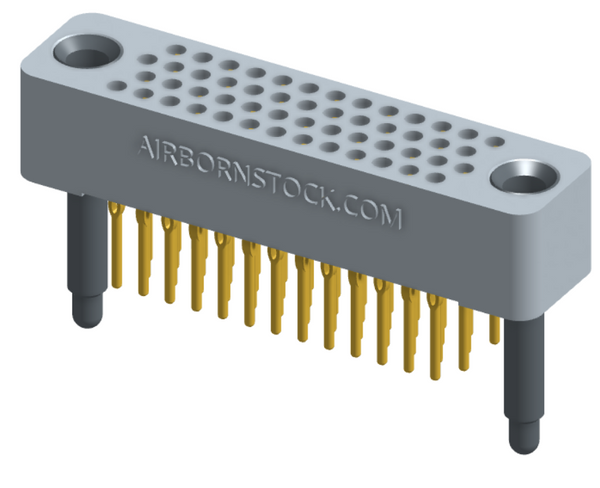 RC422-052-201-39MT - Full profile board-to-board stackable connector, 4 rows and 13 columns (52 total contacts), and guide hardware with male thread.