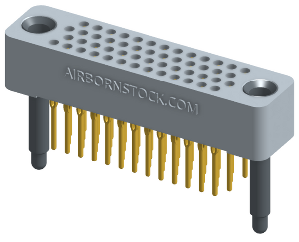 RC422-052-211-40FT - Full profile board-to-board stackable connector, 4 rows and 13 columns (52 total contacts), and guide hardware with female thread.