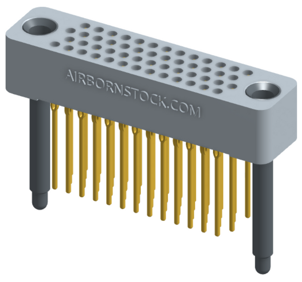 RC422-052-231-4200 - Full profile board-to-board stackable connector, 4 rows and 13 columns (52 total contacts), and guide hardware.