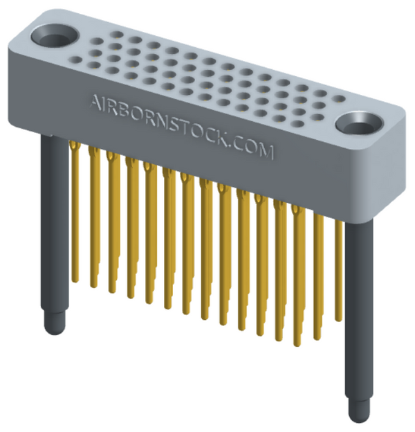 RC422-052-241-4300 - Full profile board-to-board stackable connector, 4 rows and 13 columns (52 total contacts), and guide hardware.