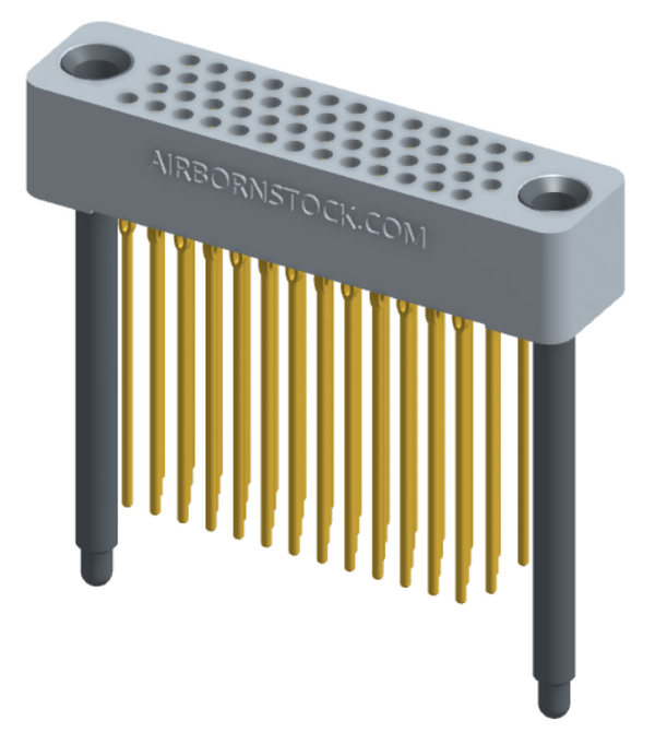RC422-052-261-45FT - Full profile board-to-board stackable connector, 4 rows and 13 columns (52 total contacts), and guide hardware with female thread.