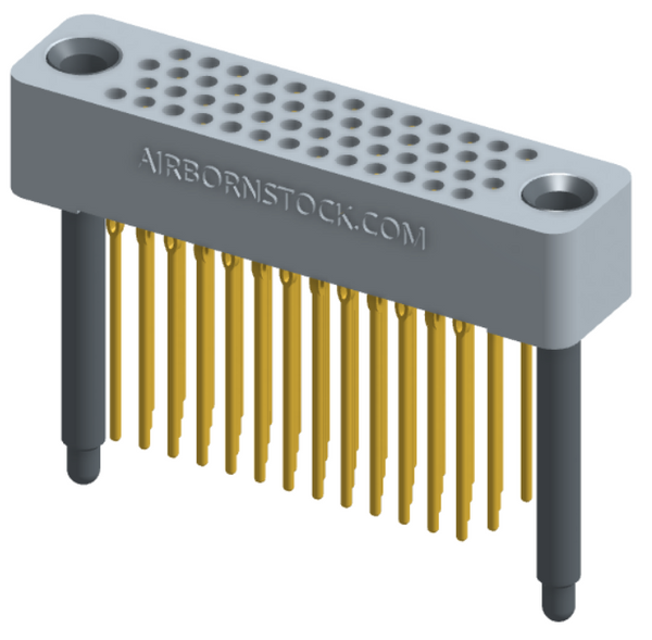 RC422-052-271-46FT - Full profile board-to-board stackable connector, 4 rows and 13 columns (52 total contacts), and guide hardware with female thread.