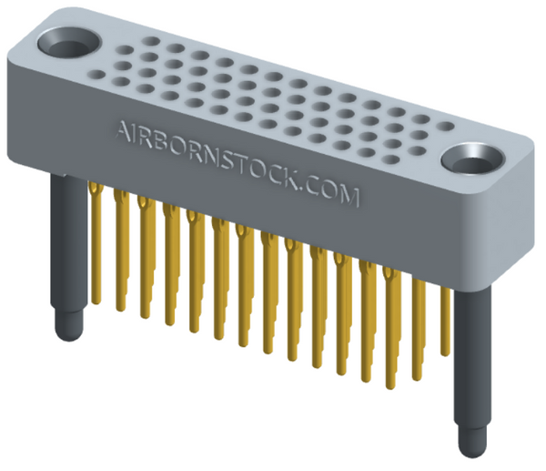 RC422-052-321-4100 - Full profile board-to-board stackable connector, 4 rows and 13 columns (52 total contacts), and guide hardware.